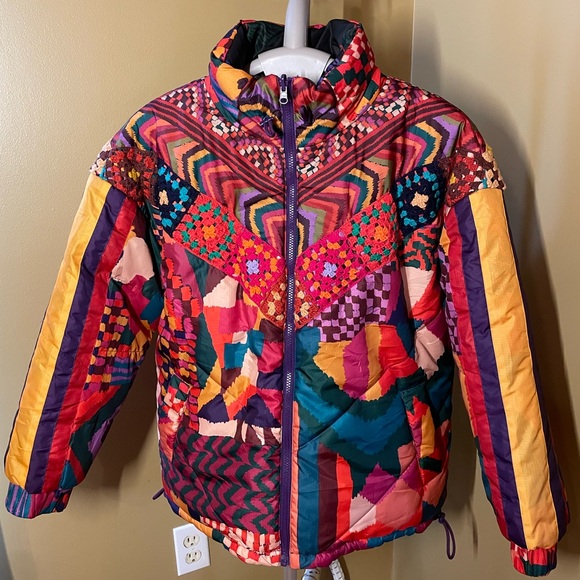 FARM Rio Reversible Patchwork Puffer Jacket with Crochet - Picture 7 of 10